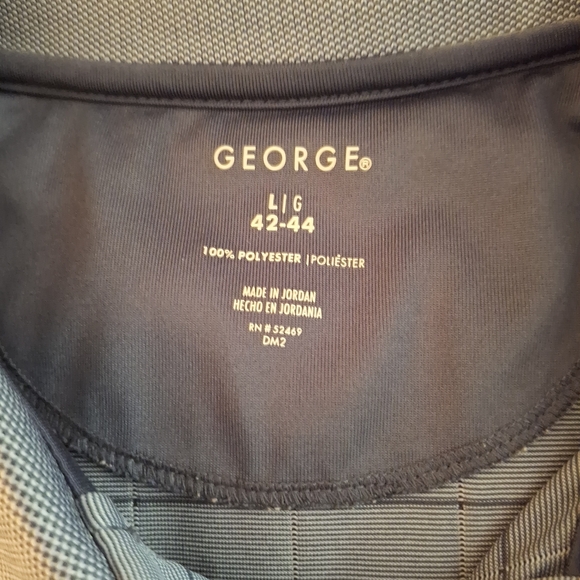 George Men's Polo in Dark Gray Checkered Pattern - Picture 4 of 7